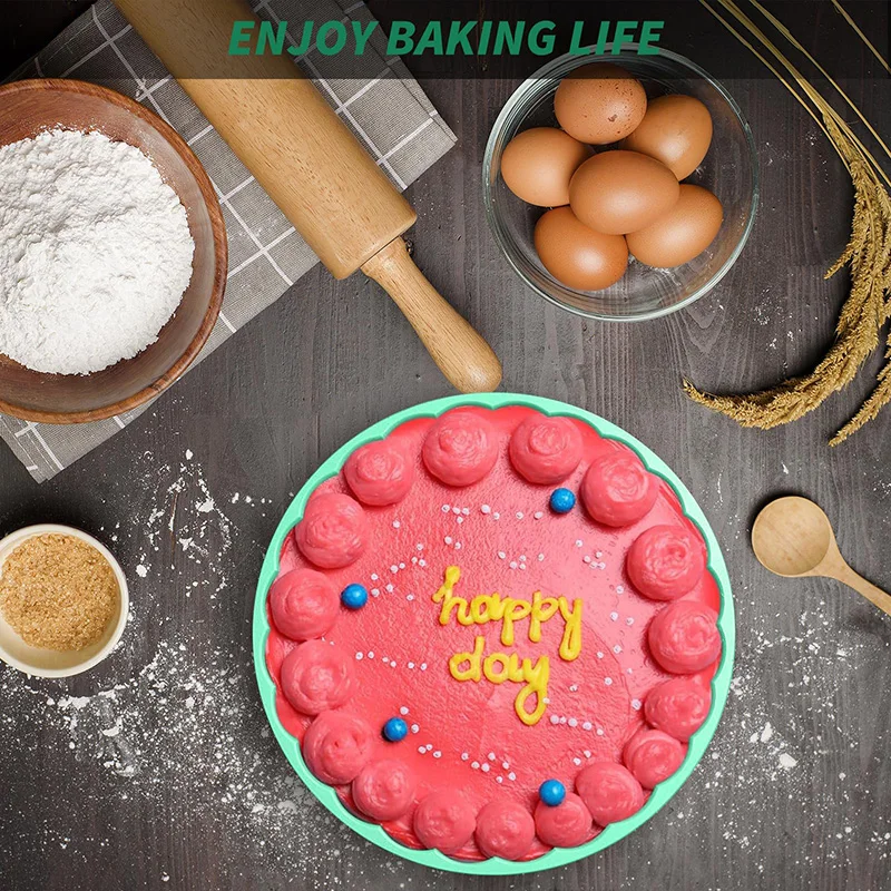 10Inch Charlotte Cake Pan Silicone Cheesecake Nonstick Round Silicone Baking Mold Cake Molds for Strawberry Shortcake Tart Pie