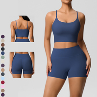 2 Piece Yoga Clothes Women 2pcs Patchwork Sport Yoga Suit Sports women's yoga bra Quick Drying Cycling Workout Gym Shorts