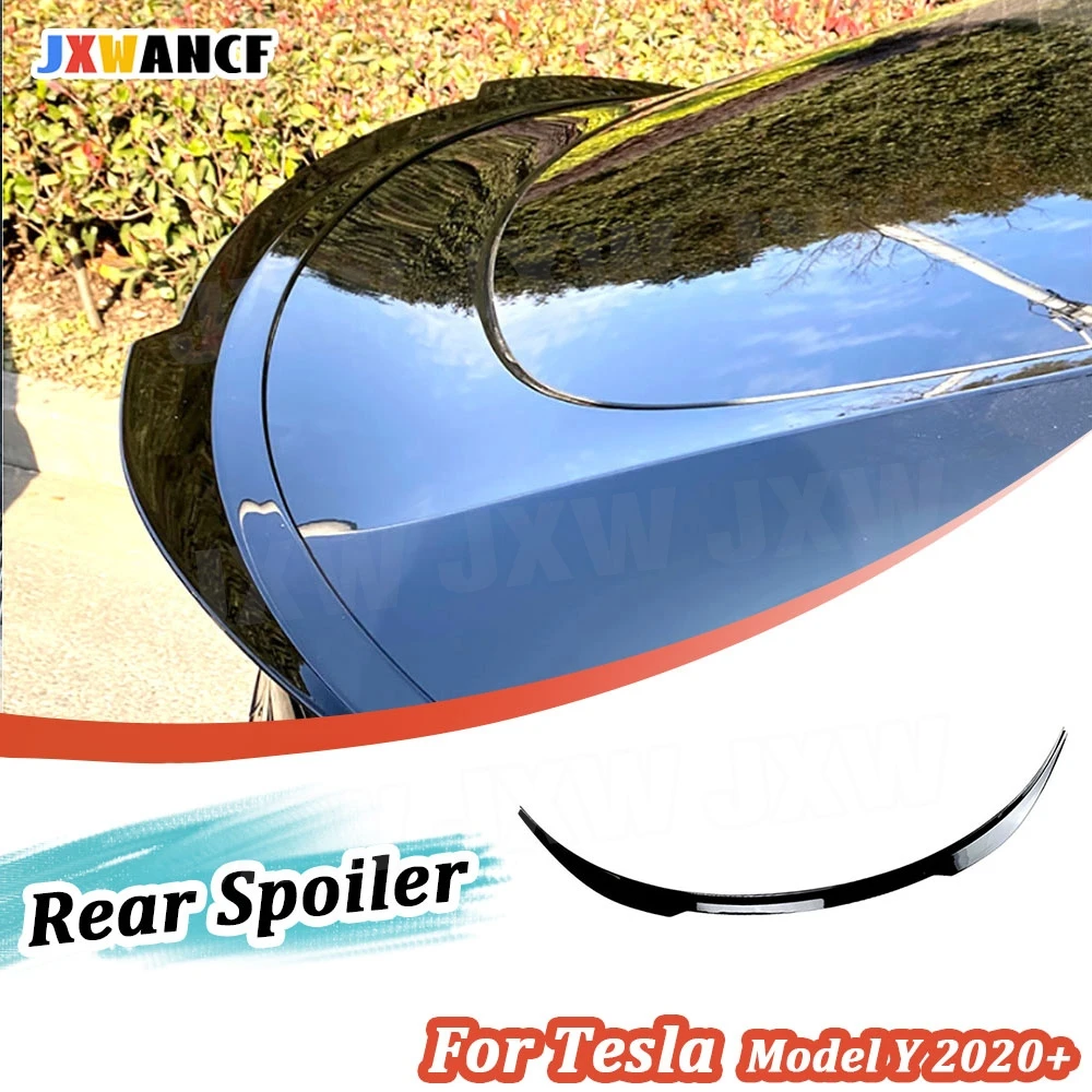 

JXWANCF ABS Car Rear Trunk Lip Spoiler for Tesla Model Y 2020+ Rear Boot Spoiler Wing Car