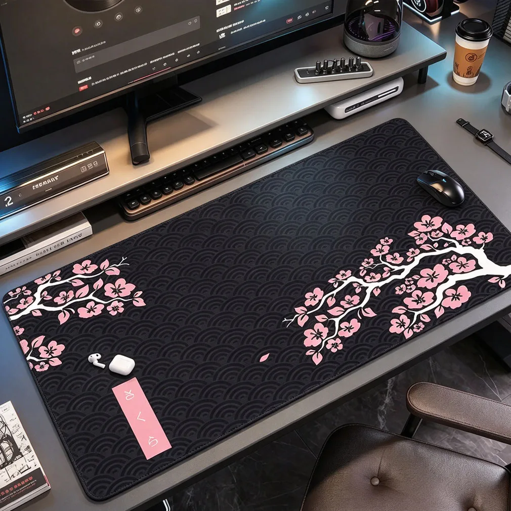 Japanese Sakura Mousepad Computer Cherry Blossom Keyboard Pad Mouse Mat Gamer Soft Office Carpet Table Mat Desktop Big Mouse Pad