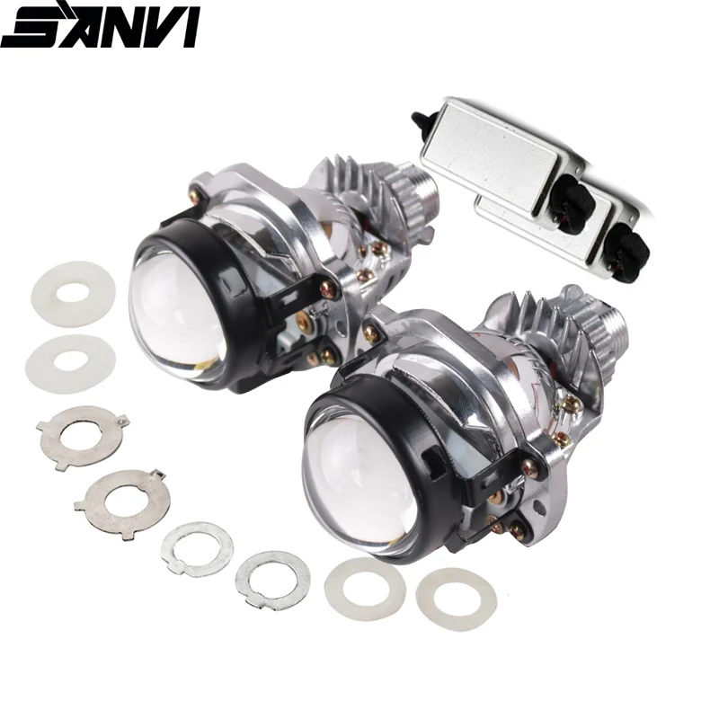 

SANVI NEW 1.8/2.0 Car Bi LED Projector Lens Headlight 5500K 35W Auto LED Headlamp Motorcycle Headlight Retrofit Kits