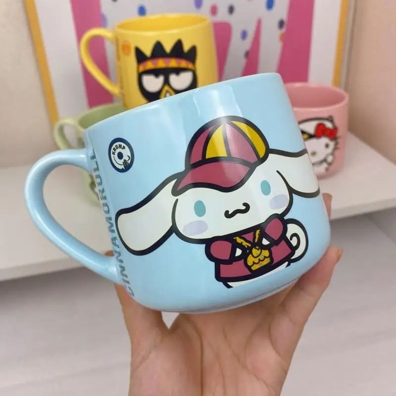 Anime Kawaii Sanrio Hello Kitty My Melody Bad Badtz Maru Cartoon Water Cup Ceramic Mug Anti-Scalding High Temperature Resistant