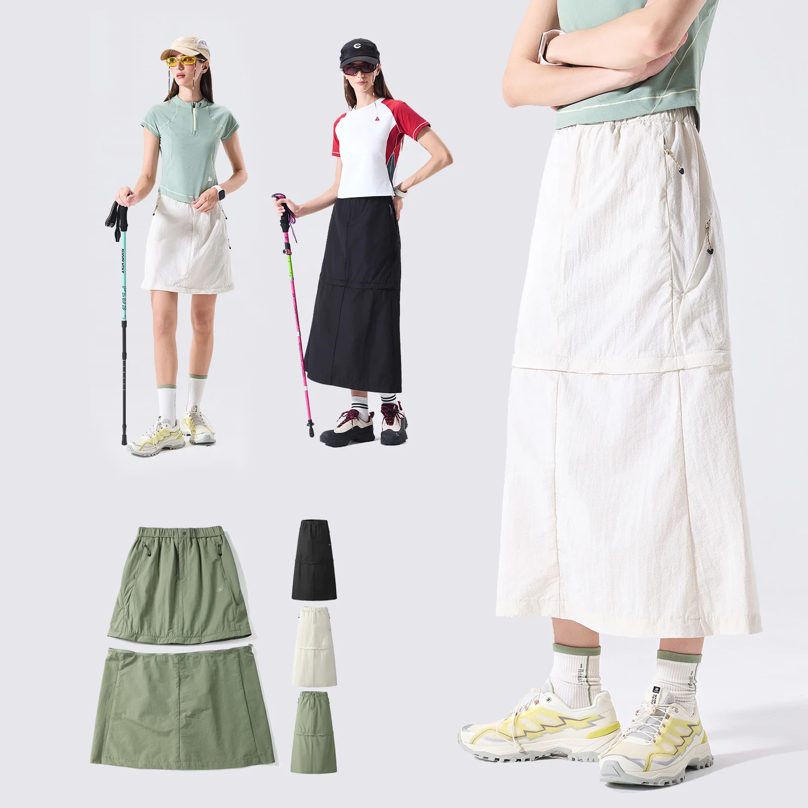 Detachable Skirts Men Outdoor Fashion Quick Dry City Streetwear Loose Casual Sport Y2k Track Cargo Skirt Sweet Girl Clothes