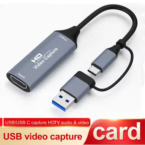 4K Video Capture Card HDMI-compatible to USB 2.0 1080P 60fps Grabber Recorder for PS4 Game DVD Camera Recording Live Streaming