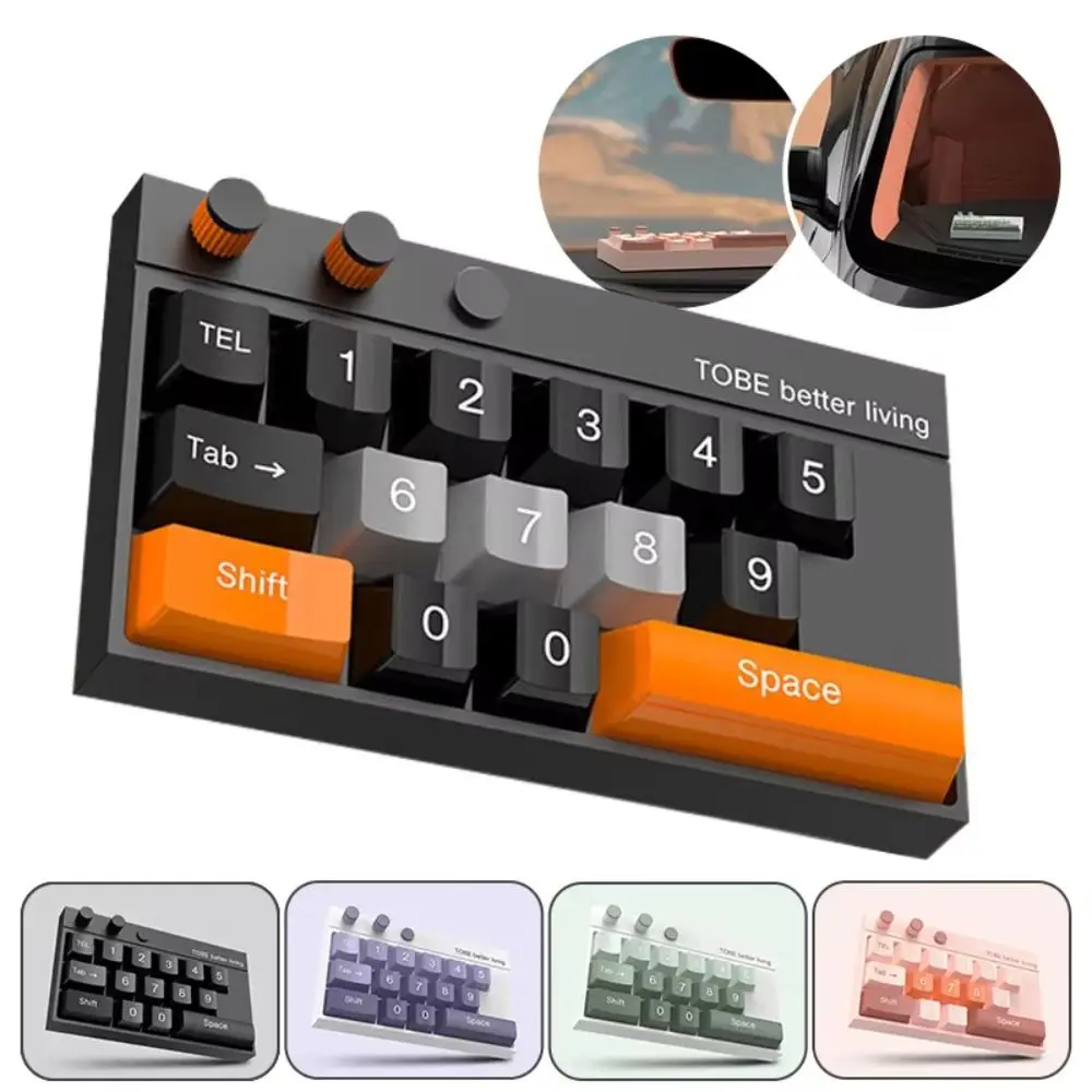 Digital Keyboard Shape Moving Plate Mechanical Keyboard Hidable Number Sign Rotating Luminous License Plate Car Accessories