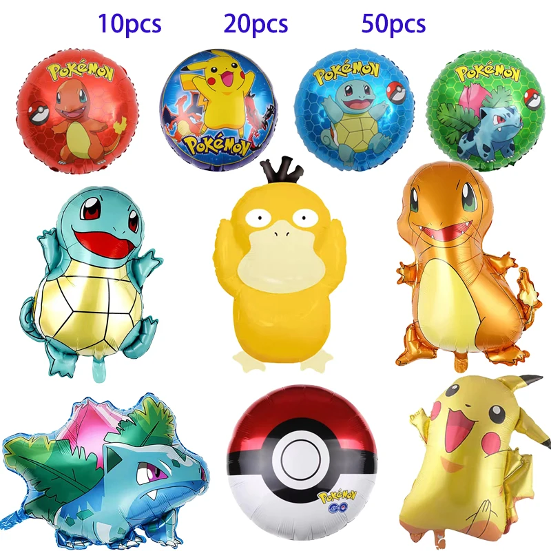 

20pcs TAKARA TOM Pokemon Foil Balloon Pikachu Balloon Birthday Party Decoration Baby Shower