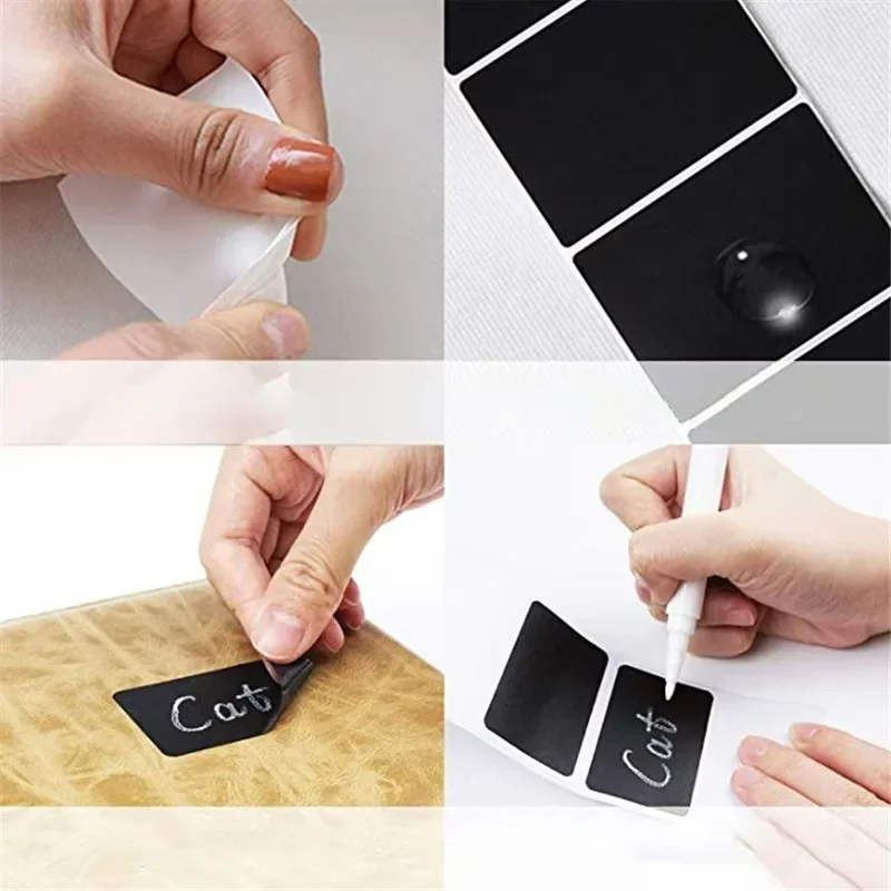 120Pcs/Roll Removable Blackboard Label Stickers With Erasable Pen Reusable Waterproof Chalkboard Labels for Home & Kitchen