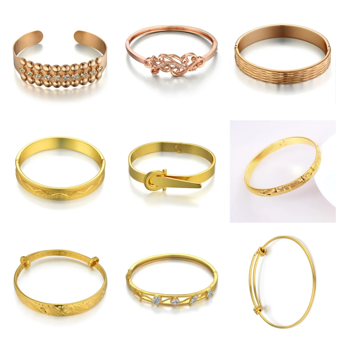 

Gold Bangles for Women Chunky Leaf Flower Bangles Bracelets Gold Silver Plated Copper Metal CZ Bracelets Wedding Wristband