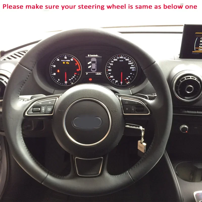 CARDAK Leather car steering wheel Cover For Audi A3 A4 A5 A6 A7 Allroad RS 7 2014 2015 S6 S7 2013-2018 S8/Steering-Wheel Braid
