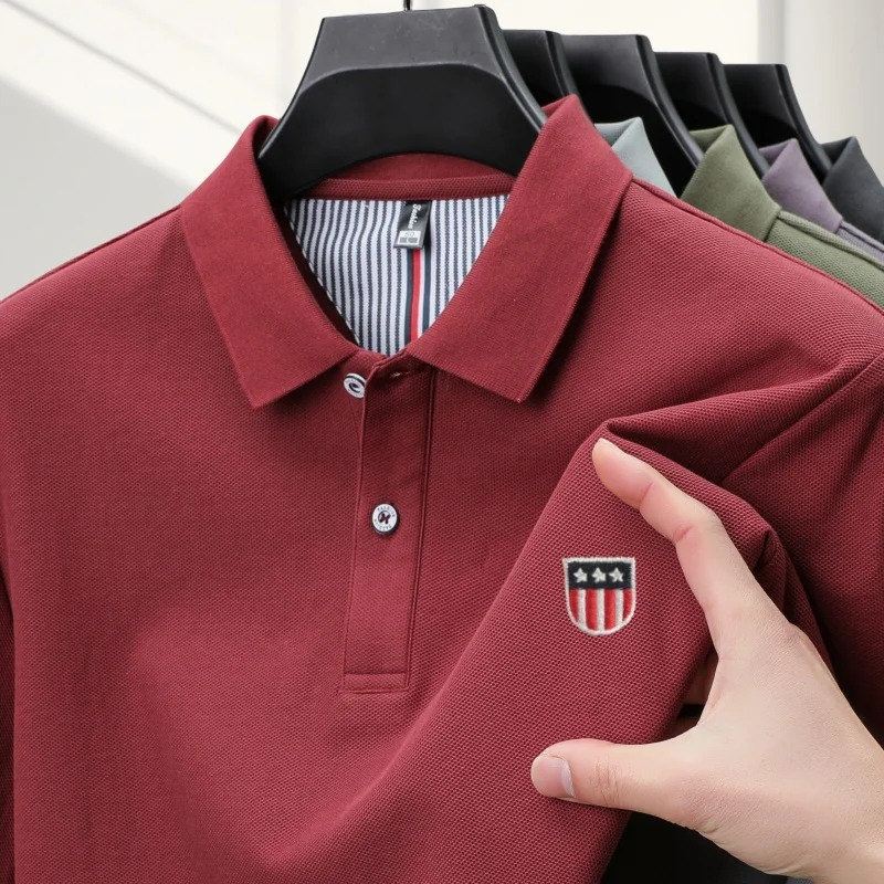 Sommer Neues Designer-Original-Marken-Poloshirt mit Stickerei, Bequemes Kurzarm-Shirt, Modisches, Atmungsaktives Herren-T-Shirt, Bestseller – Detail 8