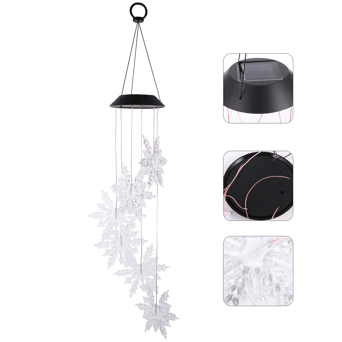 

Solar Snowflake Wind Chime Light Lantern LED Decorations Bell Scene Decorative PC Lighting Chimes