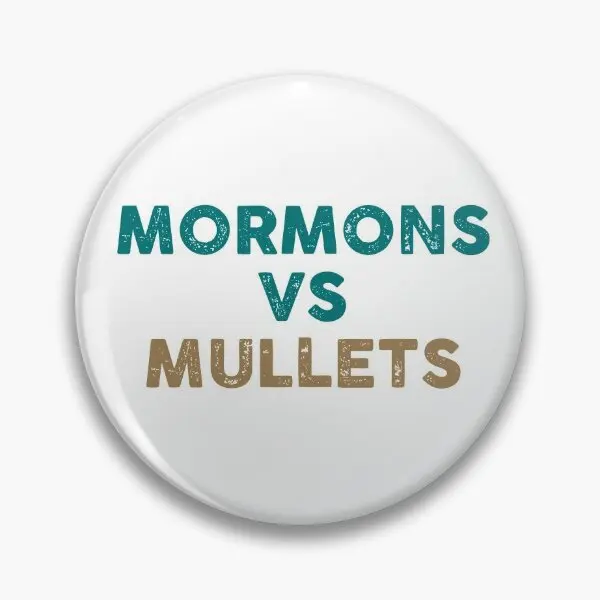 Mormons Vs Mullets  Soft Button Pin Funny Gift Brooch Hat Fashion Women Creative Lover Lapel Pin Decor Collar Metal Clothes Cute