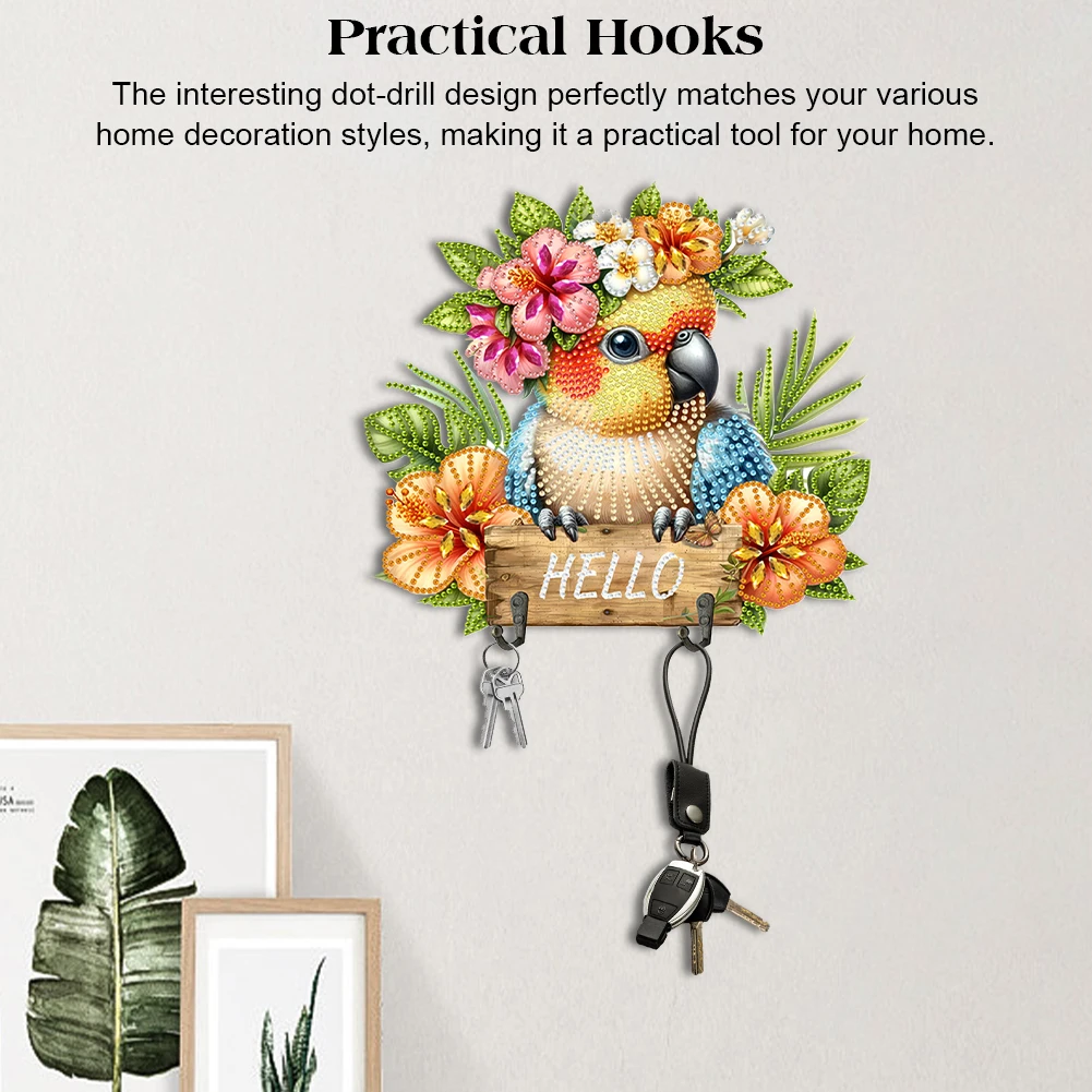 

Wooden Special Shape Dog Diamond Art Hanging Hooks Diamond Art Craft Wall Hooks Rhinestone Painting Coat Hook DIY Crafts Decor