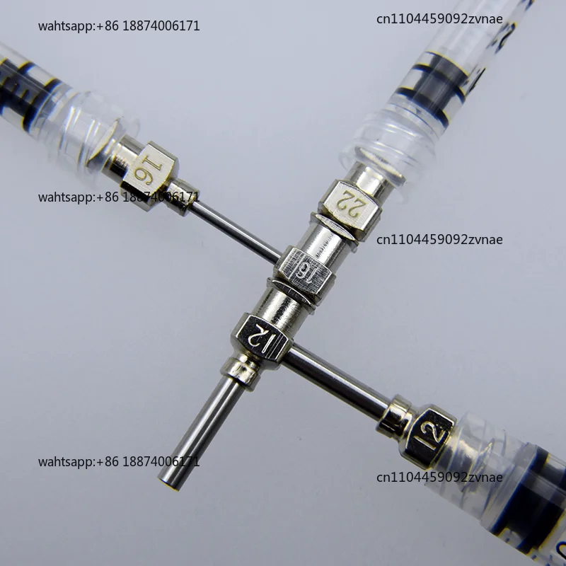 Three-tube coaxial needle 3D printing needle electrospinning needle nozzle, melt wet method, shell core, leather core