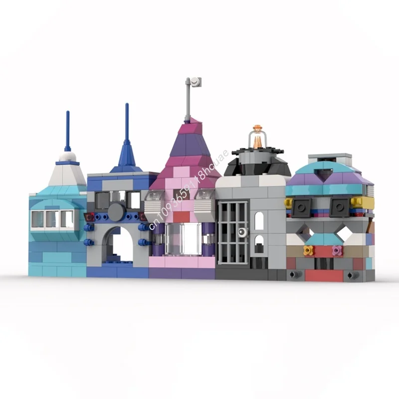 384 pçs moc arco-íris casas 6 azul cinza clássico modelo presentes de natal blocos de construção construção brinquedo diy tijolo criativo crianças