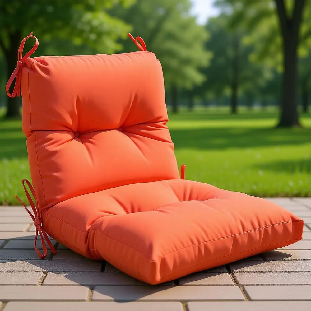 

Всепогодная подушка для уличного кресла с завязками, оранжевая