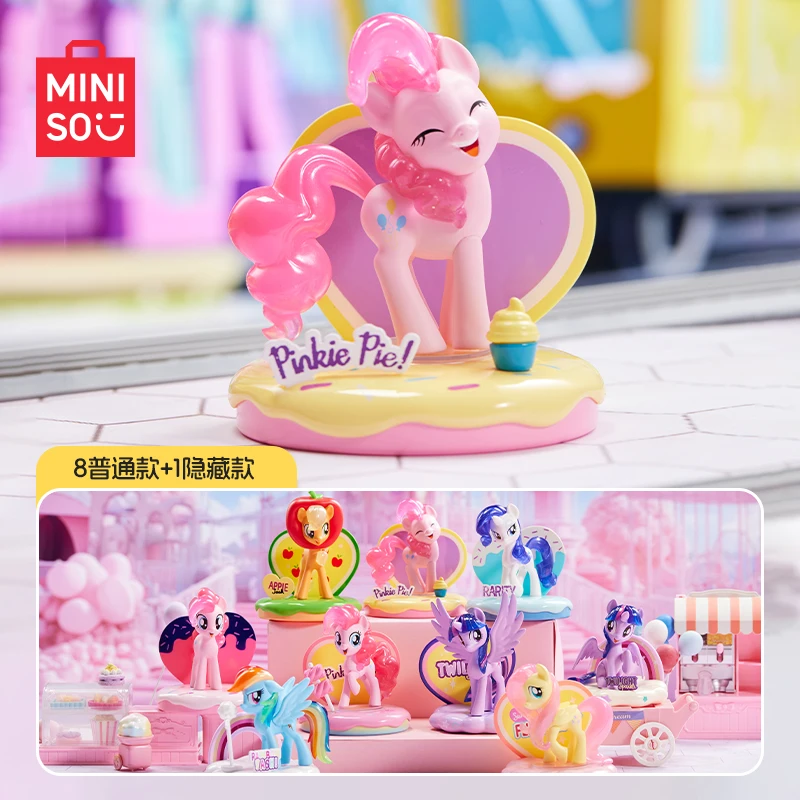 Kawaii New Miniso My Little Pony Sweetheart Playground Blind Box Anime Applejack Rarity Fluttershy Character Model Ornament Toys