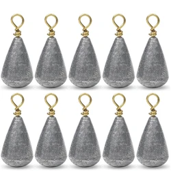 10Pcs Fishing Weights Sinkers Drop Shot Weights with Brass Swivels Casting Bell Weights for Bass Catfish Wacky Fishing Tackle