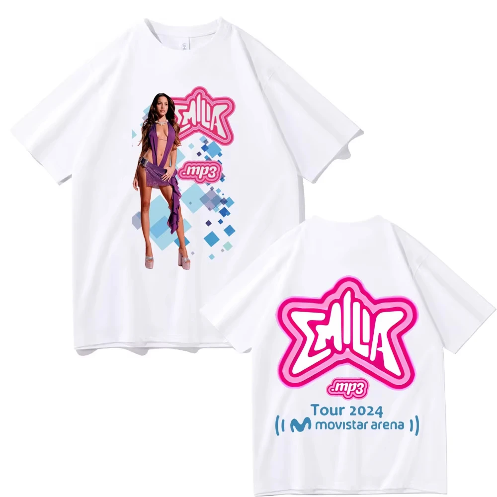 أفضل تي شيرت Emilia Mernes MP3 Tour 2025 تي شيرت للرجال والنساء موضة الهيب هوب تي شيرت رجالي Harajuku تي شيرت كبير الحجم بأكمام قصيرة #2
