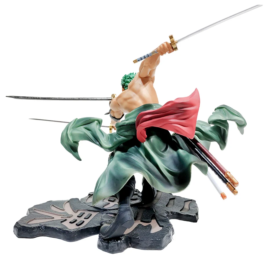 One Piece Action Figure Three-Knife Fighting Skill Roronoa Zoro Anime Model Decorations PVC Toy Gift