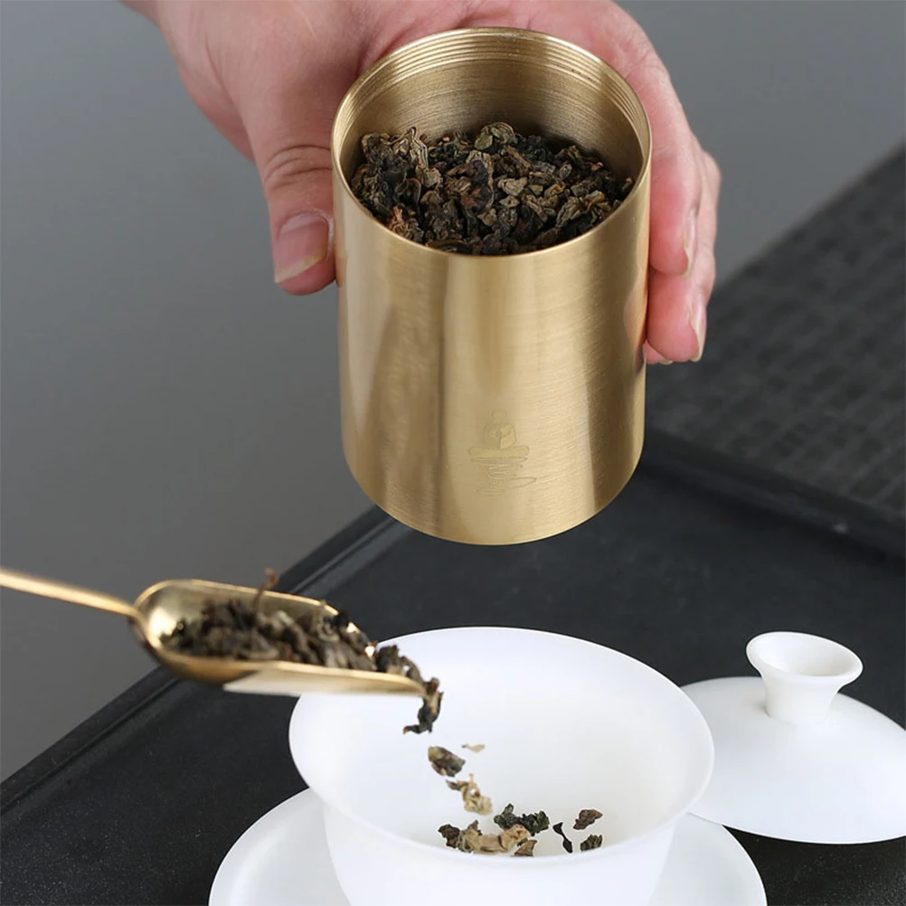 

Copper Tea Jar Polished Storage Canister Small Food Containers Coffee Lid Elegant Design Gift Travel Hand Hammered