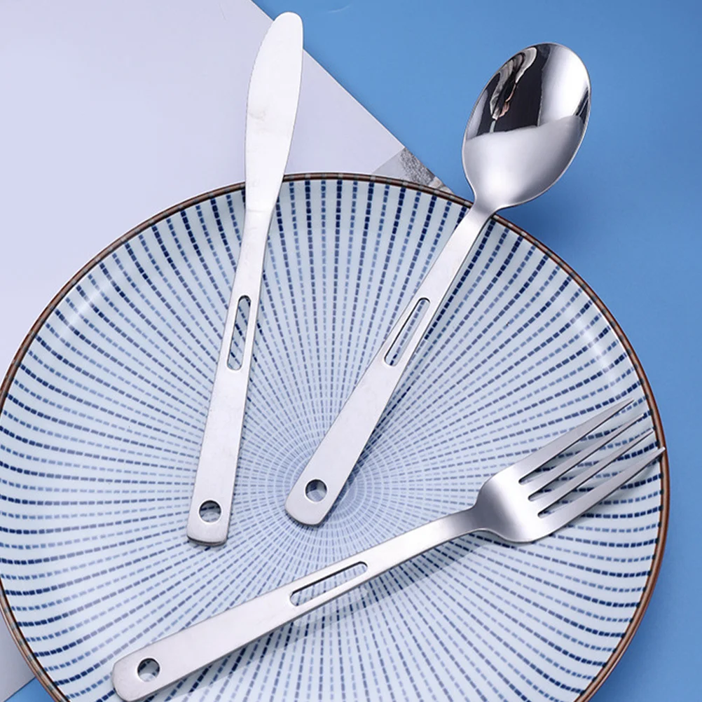 

1Set Portable Camping Cutlery Stainless Steel Tableware Fork Spoon Set Outdoor Hiking Travel Utensils Camping Cutlery Set