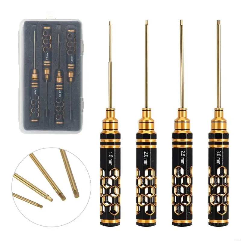 

2025 New 4 Piece Screwdriver Set Coated Tip Honeycombs Handle Allen Wrench 1.5/2/2.5/3.0mm for Remote Control Car