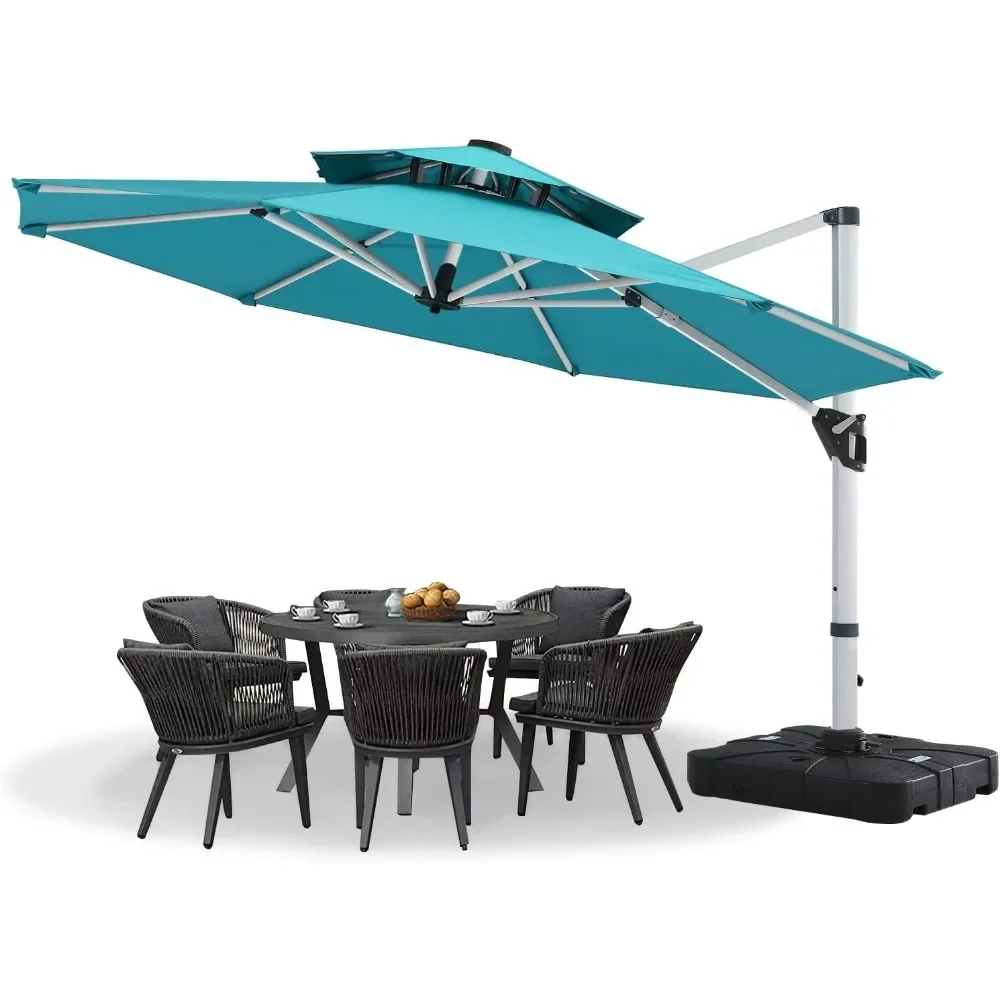 

Patio Umbrella Parasols for Garden Furniture Outdoor Parasol Large Beach Umbrella Stand Pool and Deck(9FT Turquoise) Canopy the