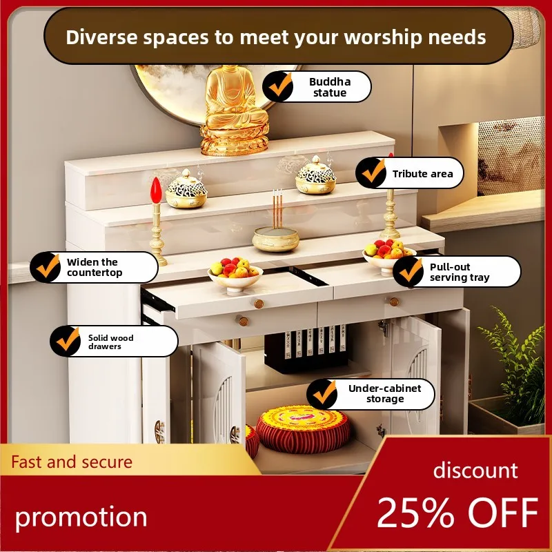 

ZML Altar Incense Table Home Use Modern Incense Offering Table Buddha Shrine Worship Table