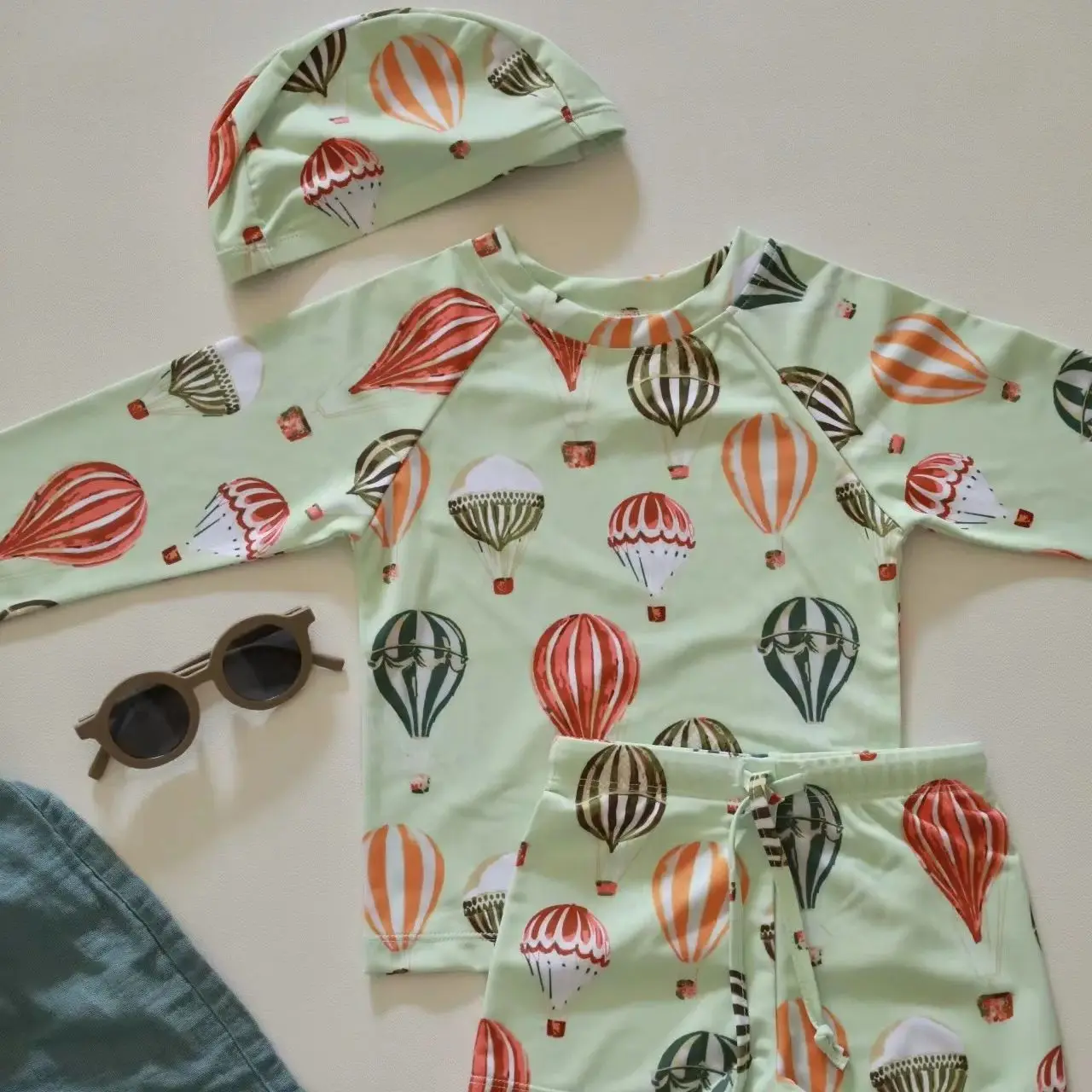 Zomer Jongens Korea Mb Split Cartoon Sunblock Badpak Set Ins Pasgeboren Baby Schattig Lange Mouw Warmwaterbron Badpak 1-8 Jaar Oud