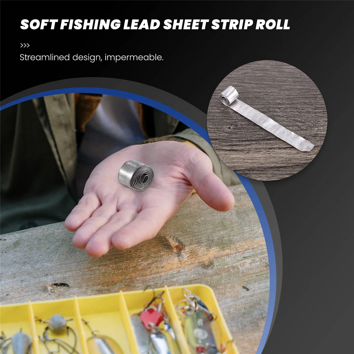 A98TSoft Lead Sheet Lead Roll Fishing Sinkers Clip Tackle, 1.0MM