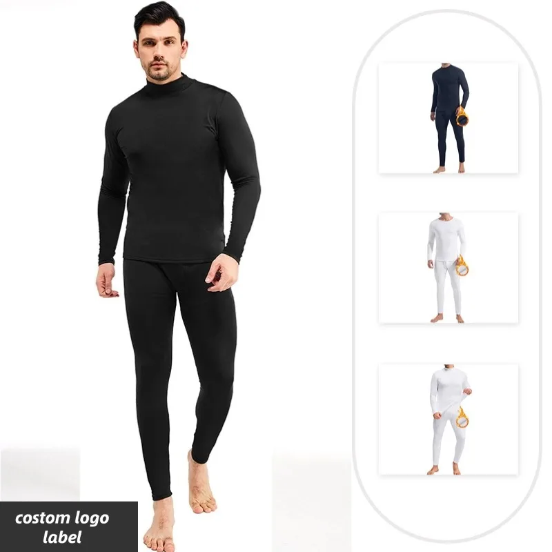 Solid color men's long johns thermal men's underwear set spring and autumn solid color leggings QY1017