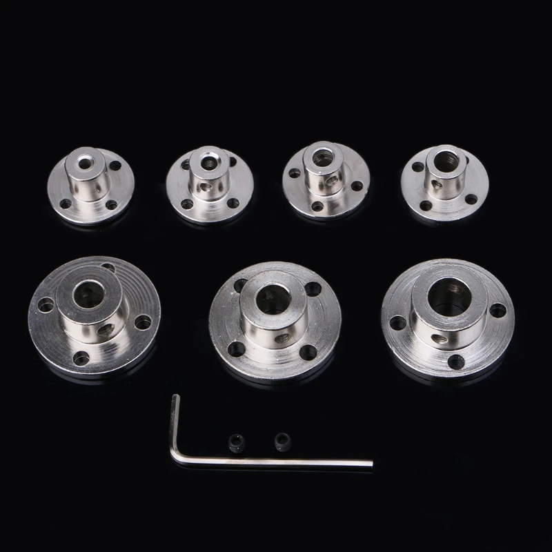 3mm 4mm 5mm 6mm 7mm 8mm 9mm 10mm Electroplated Rigid Flange Coupling Motor Guide Shaft Coupler Motor Connector 45# steel