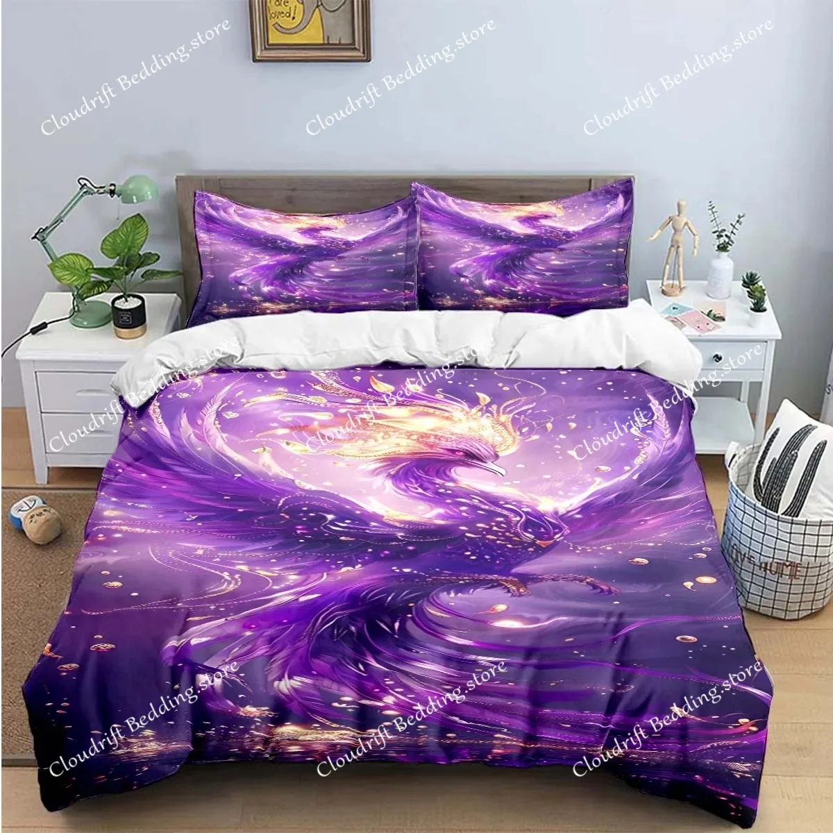 Fashion Popular Mythical Beast Phoenix Print Bedding Sets Bed Supplies Set Duvet Cover Bed Comforter Set Bedding Set Luxury Gift