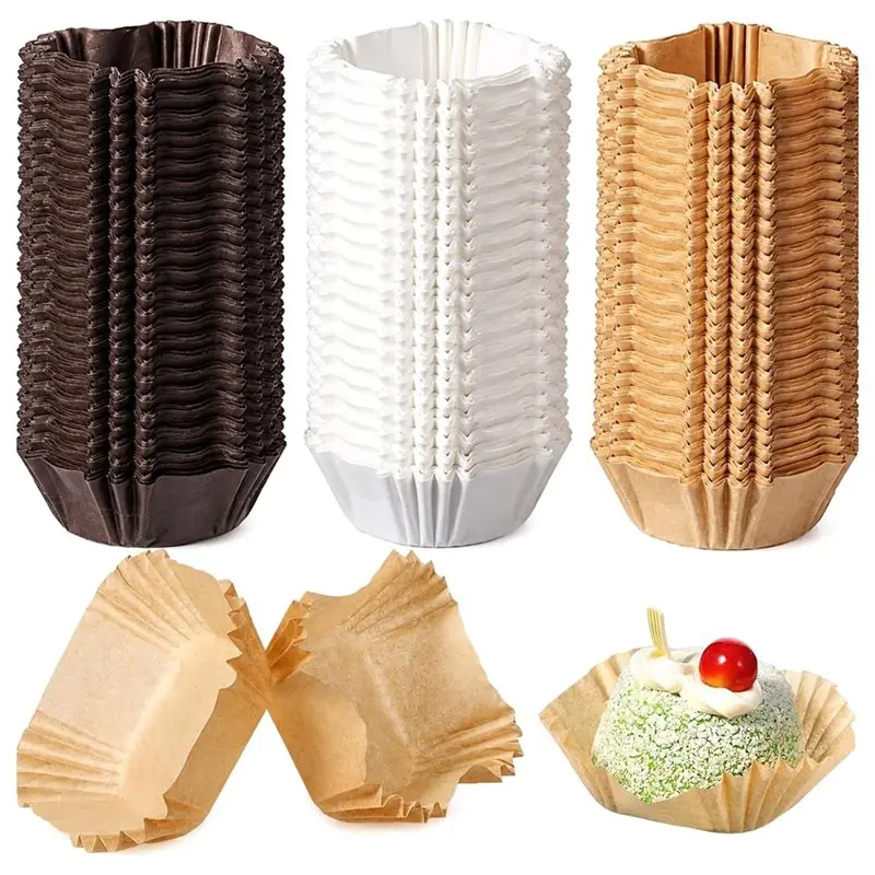 SYW-Square Mini Cupcake Liners 300PCS Baking Cups Disposable Muffin Pan Liners Brownies Paper