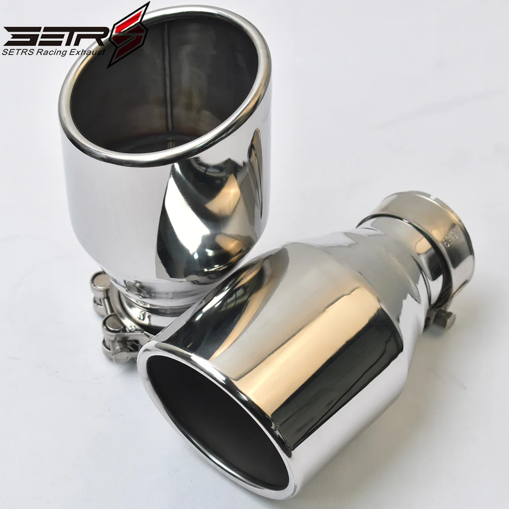 1Pc Universal Slashed Stainless Steel Angled Flange Exhaust Pipe Curly Muffler Tip