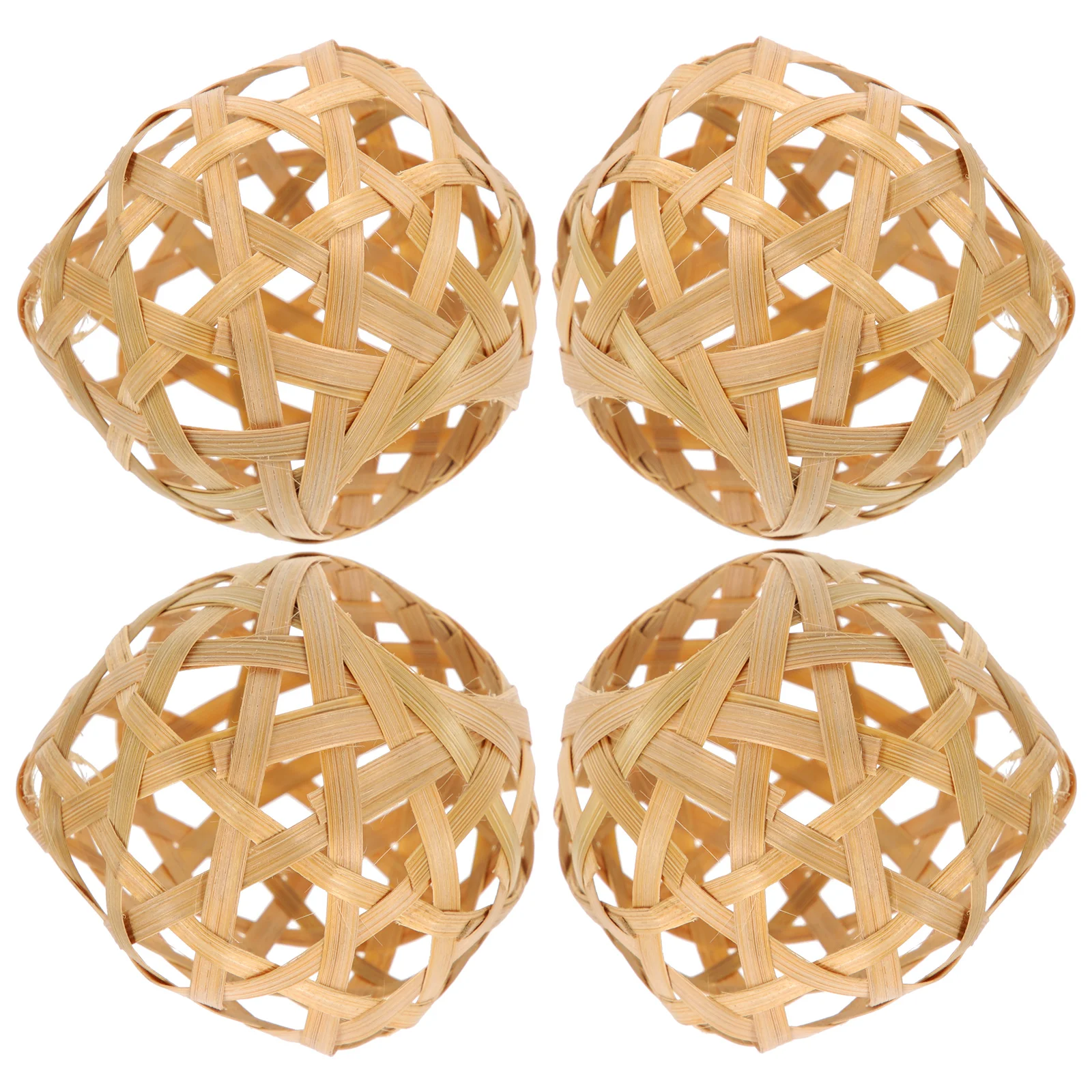 4 Pcs Small Bamboo Cage with Hexagonal Eyes Woven Lamp Shade Shades for Lantern Decorative Cover Light Branches