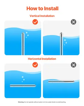 SucceBuy 深井潛水泵 1馬力/1.5馬力/2馬力 輸出功率 230伏/115伏 流量 31.7加侖/分鐘 適用於工業灌溉和家庭使用 10 最佳銷售 水井泵 - №5
