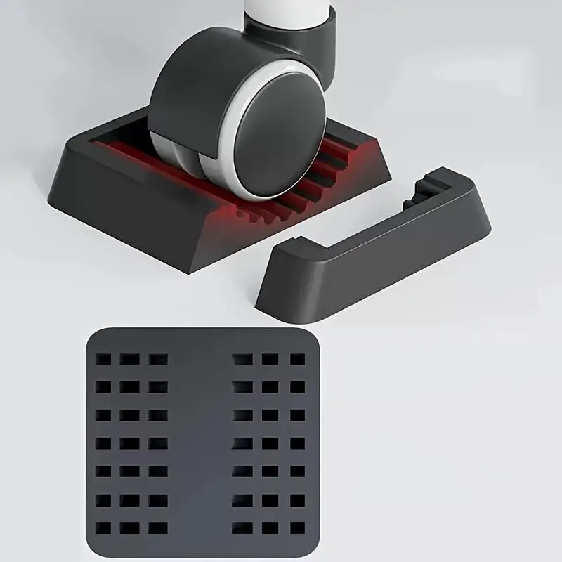 4Pcs Non Slip Rubber Furniture Wheel Stopper Chair Caster Cup Vibration Dampening Floor Protector Anti‑slip Furniture Accessory