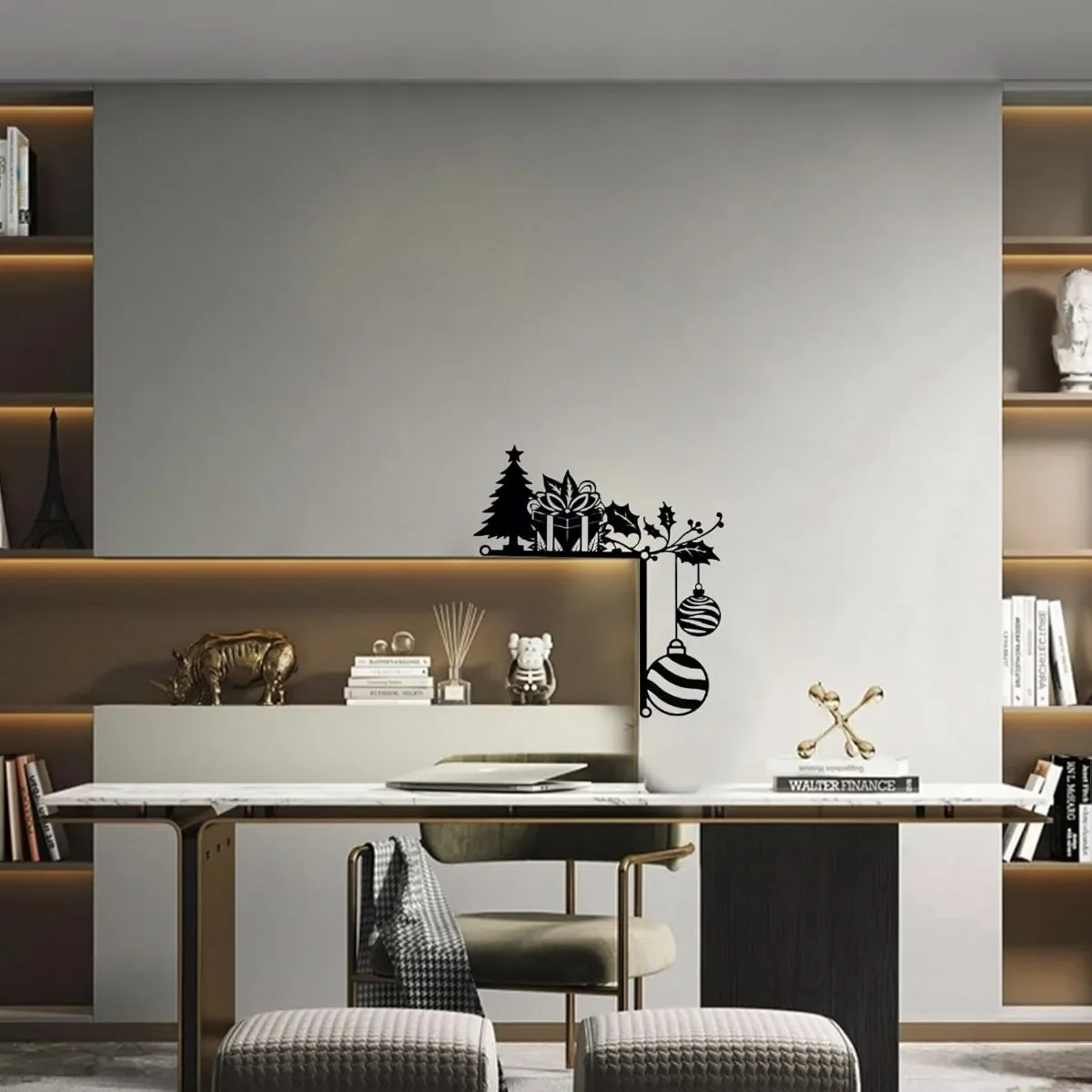 1PC Metal Christmas Door Frame Decoration Festive Top Corner Sign Durable for Extended Use