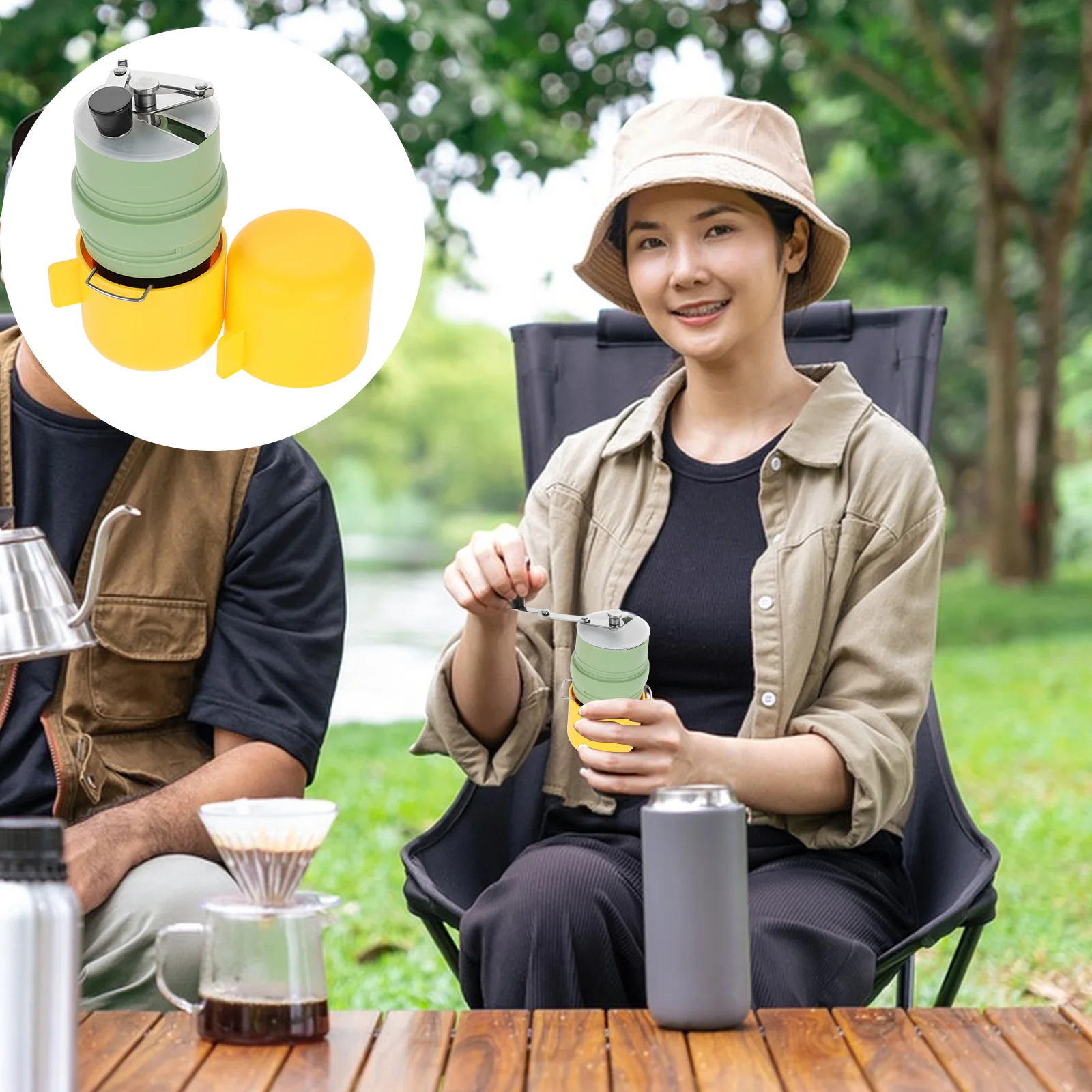 

Hand Crank Manual Coffee Bean Grinder Portable Small Mill Coffee Cup Grinder Tool Camping Travel Kitchen Manual Grinding Tool