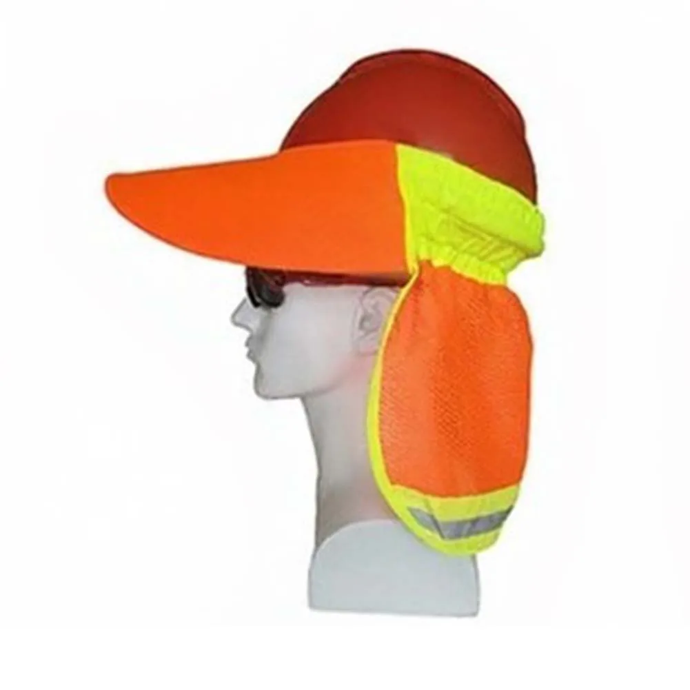 Hard Hat Sun Shade Kit with Detachable Mesh Cape and Ice Silk Neck Gaiter for Outdoor Workers Construction Gardeners