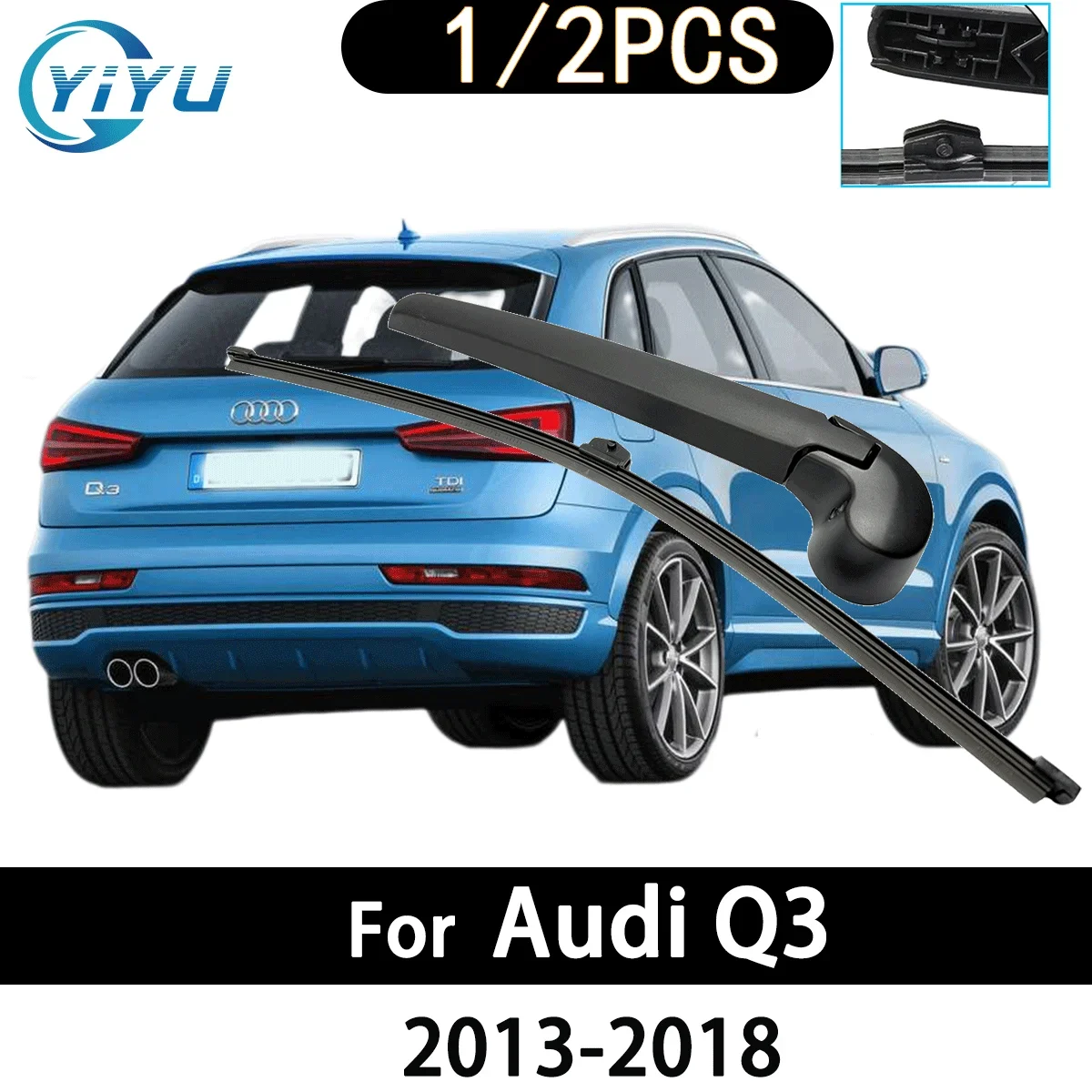 1/2 Stück Auto Heckscheibenwischerarm Wischerblatt für Audi Q3 2013-2018 Auto-Zubehör
