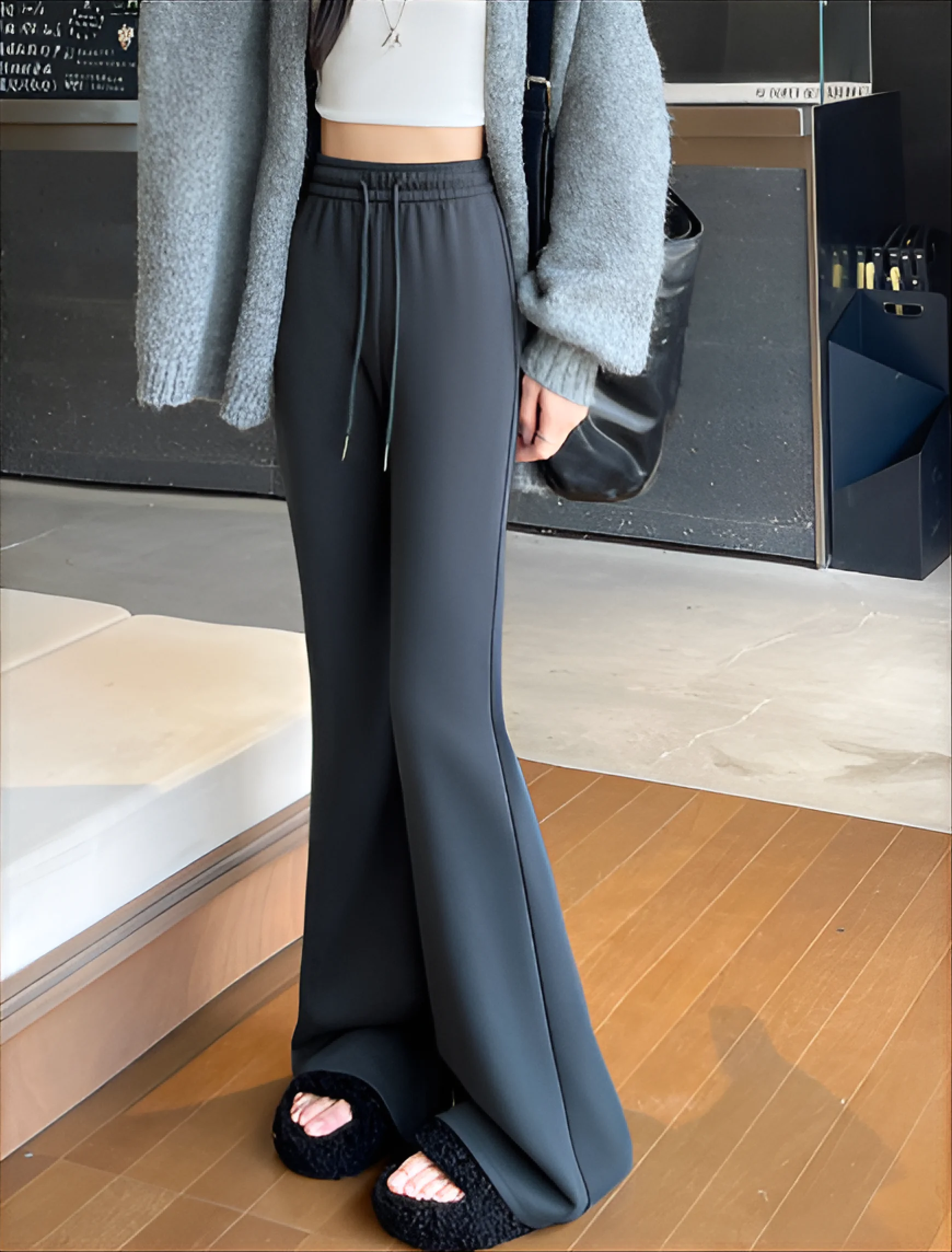 Bootcut السراويل النساء Sweatpants Y2K التفكيك تدمير هدم تفكيك انهيار انهيار انهيار الخراب