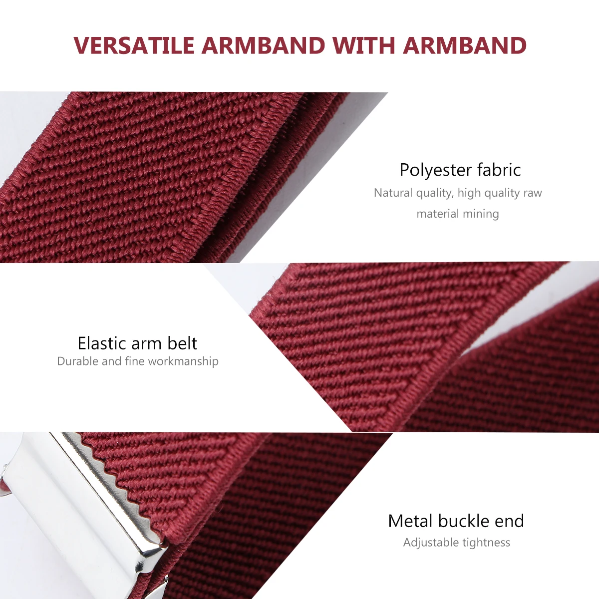 

1 Pair Polyester Silk Rubber Band Durable Elastic Armlet Unisex Bracelet For Shirts Jackets Fashion Accessory