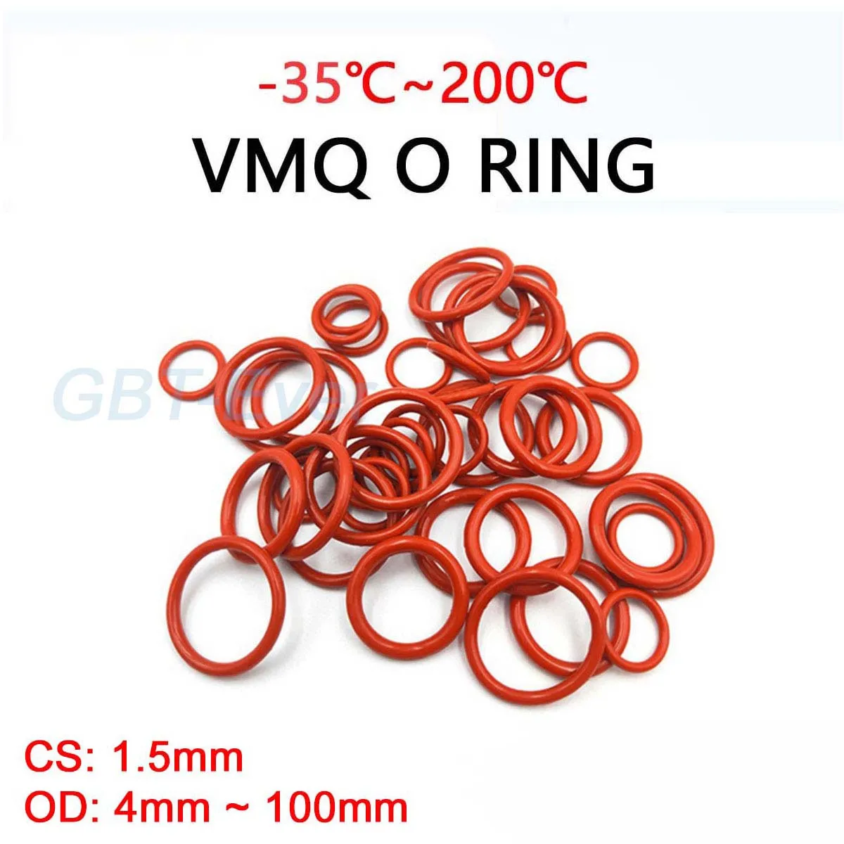 

VMQ Red Silicone O-Ring Gasket CS 1.5mm Silicon O Ring Washer Food Grade Sealing Ring OD 4mm ~ 100mm Waterproof & Insulated