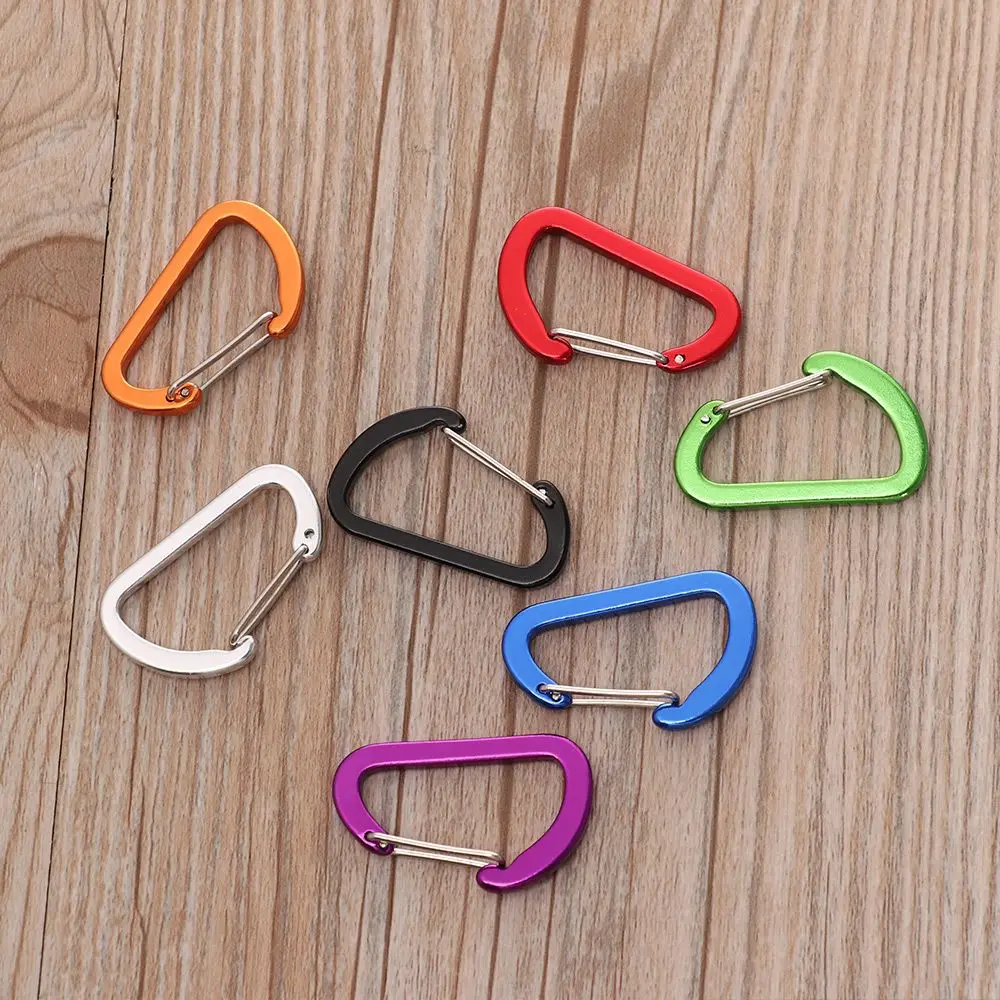 4pcs Aluminum Alloy D-Ring Keychain Carabiner Lock Buckle Hook Climbing Snap Clip High quality Fishing Tool