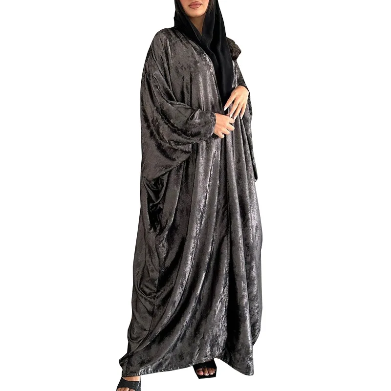 2025 Women's Elegant Casual Trendy Loose Plus Size Batwing Sleeve Cardigan Abaya Female Jalabiya American Muslim New Fashion