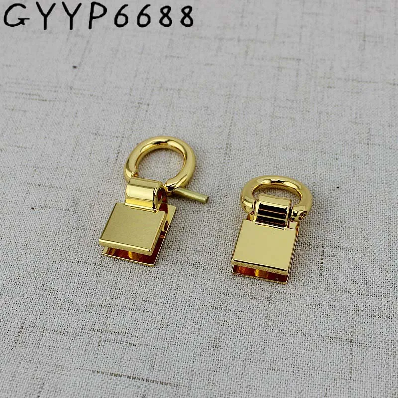 

37*16mm High quality Deep gold hardware handbag tassel cap clasp Hanger connector square buckle screw connector bag hanger