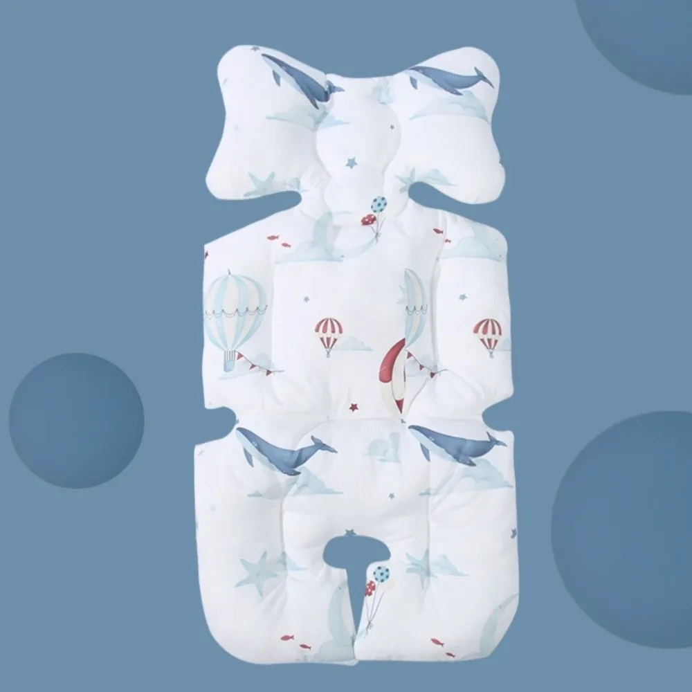 Cute Cotton Stroller Seat Cushion Soft Cartoon Pattern High Chair Liner Pad Breathable Protective Stroller Accessories Travel
